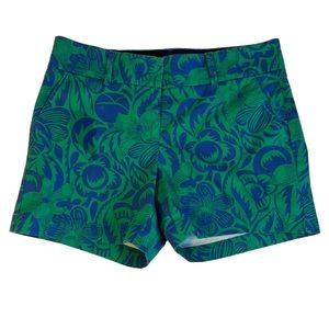 Talbots The Daily Short green and blue floral shorts size 10 Petite, 5” inseam